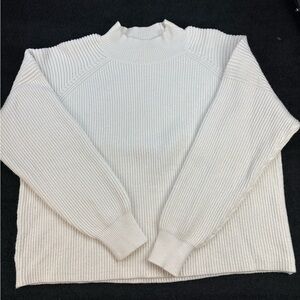 Mango Cream Ribbed Women's Sweater